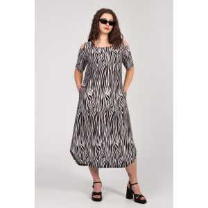 Платье женское К-381 "Влада" кулирка (р-ры: 48-58) зебра