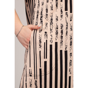 Платье женское К-381 "Влада" кулирка (р-ры: 48-58) беж полоса