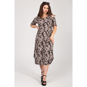 Платье женское К-381 "Влада" кулирка (р-ры: 48-58) какао