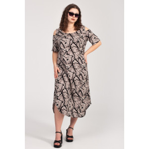 Платье женское К-381 "Влада" кулирка (р-ры: 48-58) какао