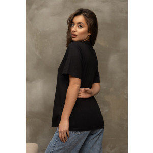 Футболка женская 2157/1 кулирка с лайкрой (р-ры: 46-56) черный
