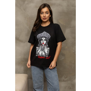 Футболка женская 2157/1 кулирка с лайкрой (р-ры: 46-56) черный