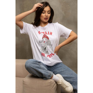 Футболка женская 2157 кулирка с лайкрой (р-ры: 46-56) белый