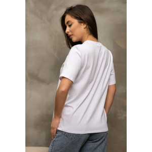 Футболка женская 2157 кулирка с лайкрой (р-ры: 46-56) белый