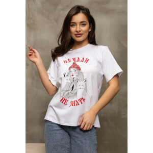 Футболка женская 2157 кулирка с лайкрой (р-ры: 46-56) белый