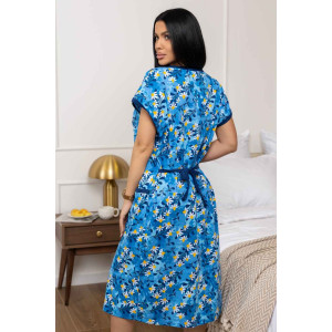 Халат женский 1472/11 кулирка (р-ры: 48-62) синий-желтый