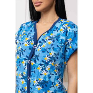 Халат женский 1472/11 кулирка (р-ры: 48-62) синий-желтый