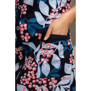 Халат женский 1472/12 кулирка (р-ры: 48-62) черный-розовый