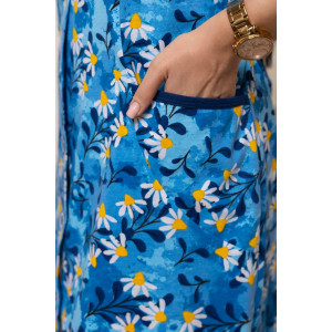 Халат женский 1781/8 кулирка (р-ры: 48-62) синий-желтый