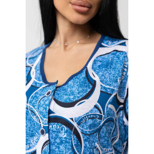 Халат женский 1781/9 кулирка (р-ры: 48-62) синий-белый