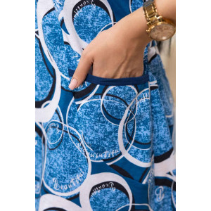 Халат женский 1781/9 кулирка (р-ры: 48-62) синий-белый