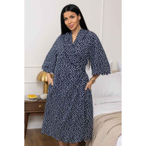 Халат женский 2153 кулирка (р-ры: 50-60) синий
