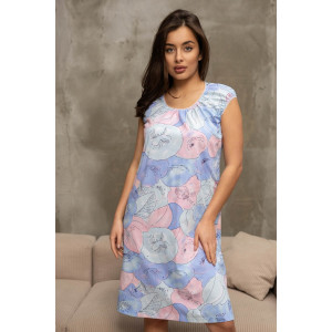 Сорочка женская 1014/25 кулирка (р-ры: 48-62) голубой-розовый