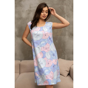 Сорочка женская 1014/25 кулирка (р-ры: 48-62) голубой-розовый