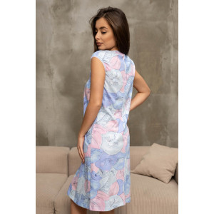 Сорочка женская 1014/25 кулирка (р-ры: 48-62) голубой-розовый