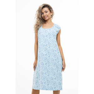 Сорочка женская 1014/22 кулирка (р-ры: 48-62) голубой-2