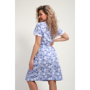 Сорочка женская "Зефирка" М431 кулирка (р-ры: 46-60) цветы на сиреневом