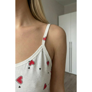 Сорочка женская "Полина" кулирка (р-ры: 42-56) сердечки