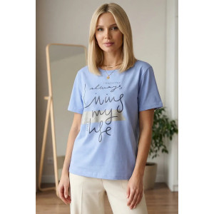 Футболка женская "Элиза" кулирка с лайкрой (р-ры: 44-70) фиалковый