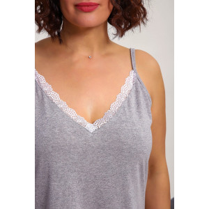 Сорочка женская №88142 кулирка (р-ры: 42-50) серый меланж