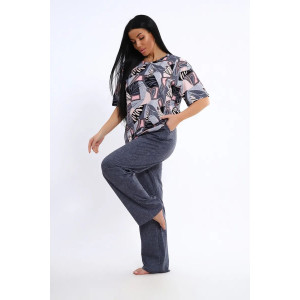 Костюм двойка женский КЖ-007 кулирка (р-ры: 56-74) индиго