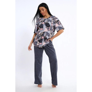 Костюм двойка женский КЖ-007 кулирка (р-ры: 56-74) индиго