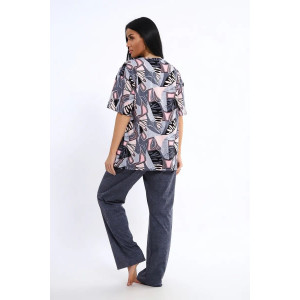 Костюм двойка женский КЖ-007 кулирка (р-ры: 56-74) индиго