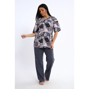 Костюм двойка женский КЖ-007 кулирка (р-ры: 56-74) индиго