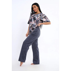 Костюм двойка женский КЖ-007 кулирка (р-ры: 56-74) индиго