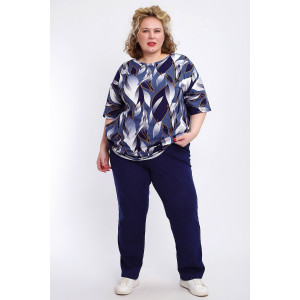 Костюм двойка женский КЖ-007 кулирка (р-ры: 56-74) джинс