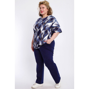 Костюм двойка женский КЖ-007 кулирка (р-ры: 56-74) джинс