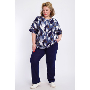 Костюм двойка женский КЖ-007 кулирка (р-ры: 56-74) джинс