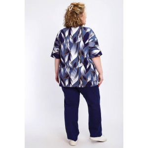 Костюм двойка женский КЖ-007 кулирка (р-ры: 56-74) джинс