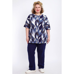 Костюм двойка женский КЖ-007 кулирка (р-ры: 56-74) джинс