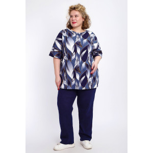 Костюм двойка женский КЖ-007 кулирка (р-ры: 56-74) джинс