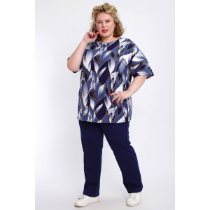 Костюм двойка женский КЖ-007 кулирка (р-ры: 56-74) джинс