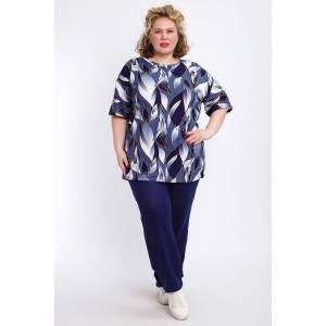 Костюм двойка женский КЖ-007 кулирка (р-ры: 56-74) джинс