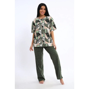 Костюм двойка женский КЖ-007 кулирка (р-ры: 56-74) хаки