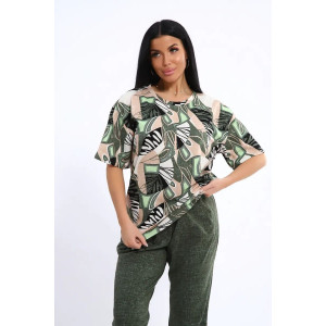 Костюм двойка женский КЖ-007 кулирка (р-ры: 56-74) хаки