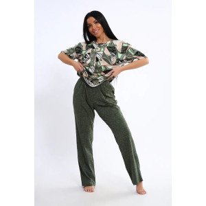 Костюм двойка женский КЖ-007 кулирка (р-ры: 56-74) хаки