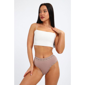 Трусы женские №45078 кулирка с лайкрой (р-ры: 48-52) капучино