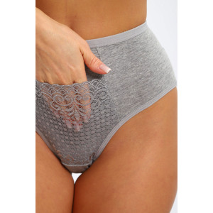 Трусы женские №45064 кулирка с лайкрой (р-ры: 48-52) серый