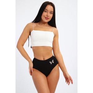 Трусы женские №28618 лапша (р-ры: 48-52) черный