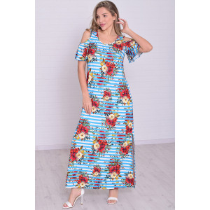 Платье женское 4114б масло (р-ры: 46-56) бирюза