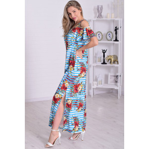 Платье женское 4114б масло (р-ры: 46-56) бирюза