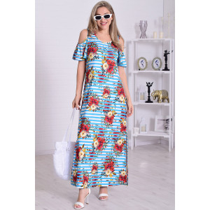 Платье женское 4114б масло (р-ры: 46-56) бирюза