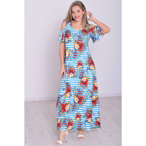 Платье женское 4114б масло (р-ры: 46-56) бирюза