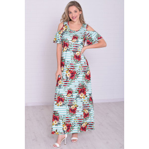 Платье женское 4114 масло (р-ры: 46-56) мята+красный