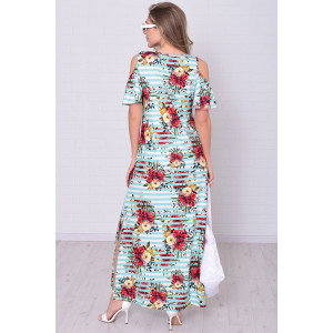 Платье женское 4114 масло (р-ры: 46-56) мята+красный