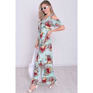 Платье женское 4114 масло (р-ры: 46-56) мята+красный